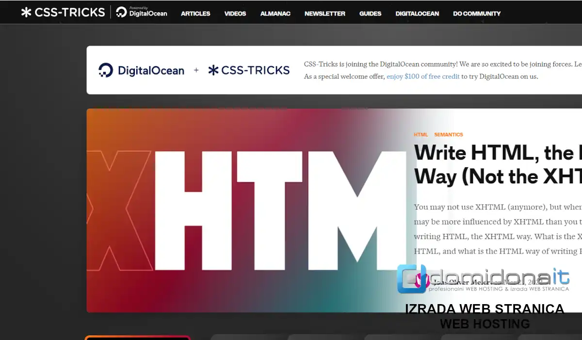 Snimka zaslona odredišne stranice CSS Tricks