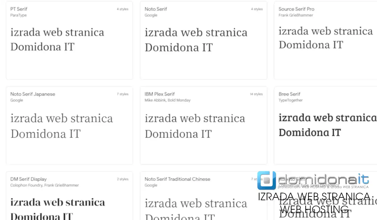 serif fontovi tipografija